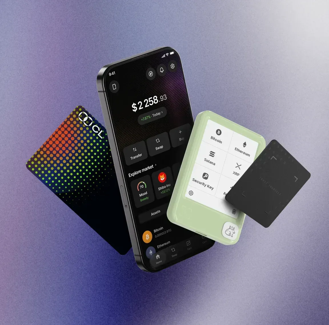 Ledger Wallet 应用与硬件钱包设备展示